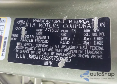 2013 Kia Soul z USA, uszkodzony, nr VIN KNDJT2A56D7503935